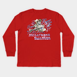 MegatRon Swanson Kids Long Sleeve T-Shirt